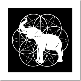 Funny Elephant Geometry T-shirt Posters and Art